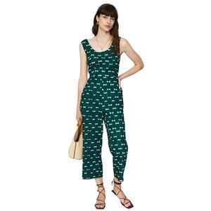 BUSAYO Women's Green Tie Back Jumpsuit Size 2 In Green